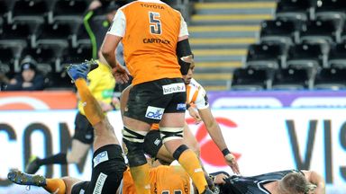 Ifan Phillips scored his side's fifth try at the Liberty Stadium