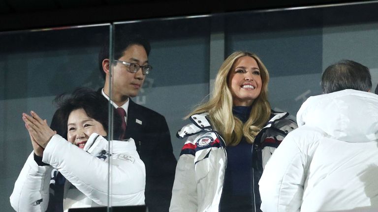 Ivanka Trump at the closing ceremony in South Korea