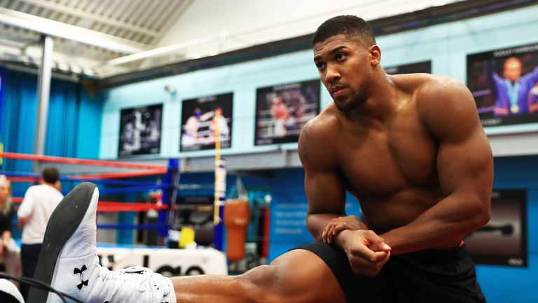 Anthony Joshua is training towards his unification clash with Joseph Parker on March 31, live on Sky Sports Box Office