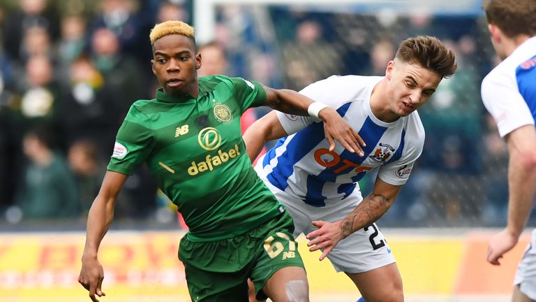 Celtic's Charly Musonda and Kilmarnock's Eamonn Brophy