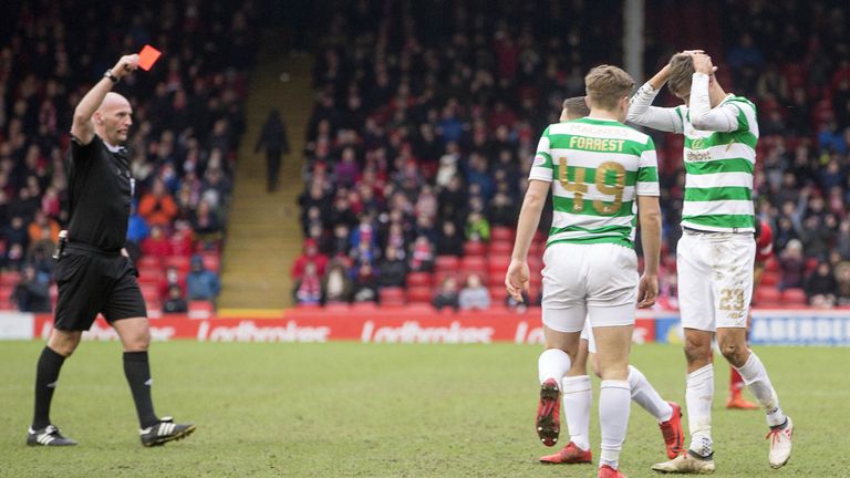 Mikael Lustig is given his marching orders