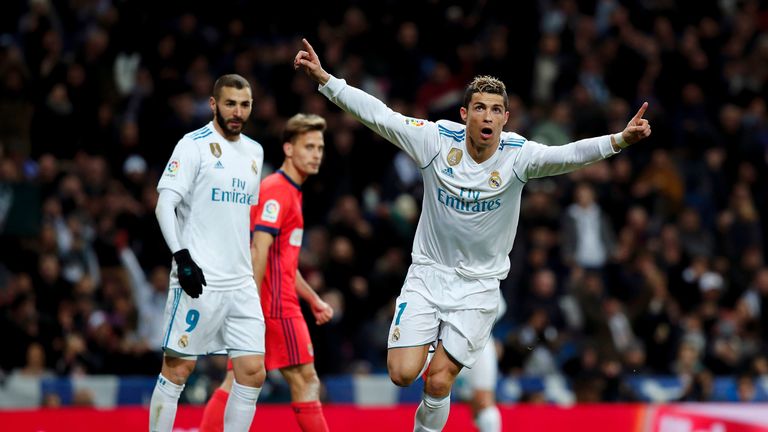 Cristiano Ronaldo scored a hat-trick against Sociedad on Saturday