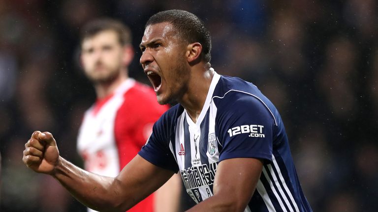 Salomon Rondon celebrates scoring for West Brom