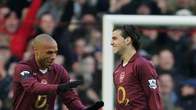 Fabregas and Thierry Henry played together at Arsenal under Arsene Wenger