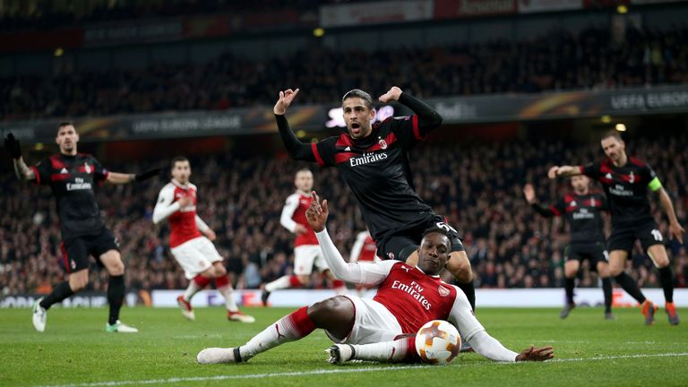 Arsenal knocked Milan out of this season's Europa League