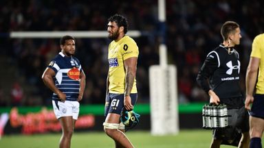 Clermont's Sebastien Vahaamahina was sent off against Agen