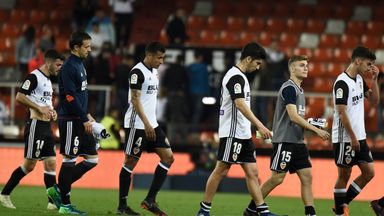 Valencia were beaten at home to fall three points behind Real Madrid