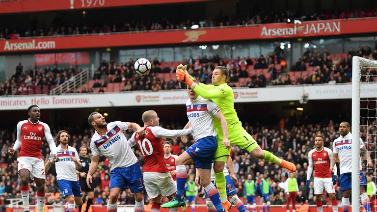 Empty seats can be seen during Arsenal's 3-0 win against Stoke