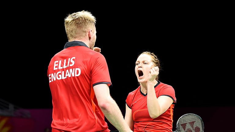 Lauren Smith and Marcus Ellis in action for England