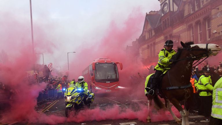 Trained dogs will be on hand at the semi-final to detect pyrotechnics such as fireworks and flares