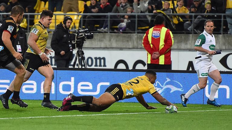 Ngani Laumape went over for one of the Chiefs' three tries