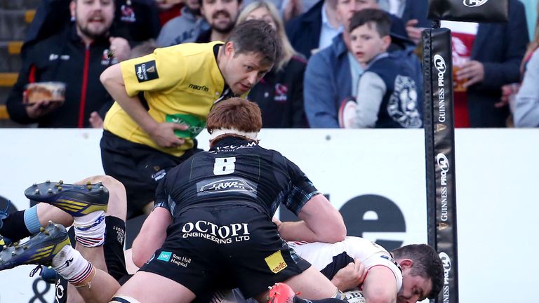 Nick Timoney grabbed two crucial tries for Ulster, including the bonus-point score 