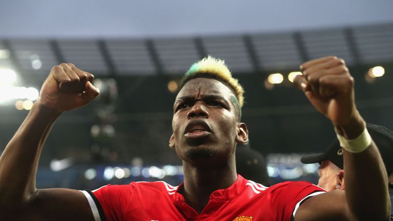 Pogba scored twice against City in the Manchester derby last season