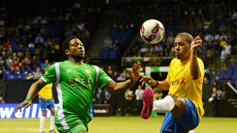 Babayaro in acion for Nigeria at the Star Sixes in London in 2017