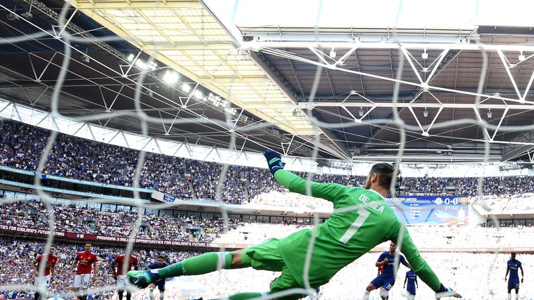 Eden Hazard scores Chelsea's winner from the penalty spot in the FA Cup final against Manchester United