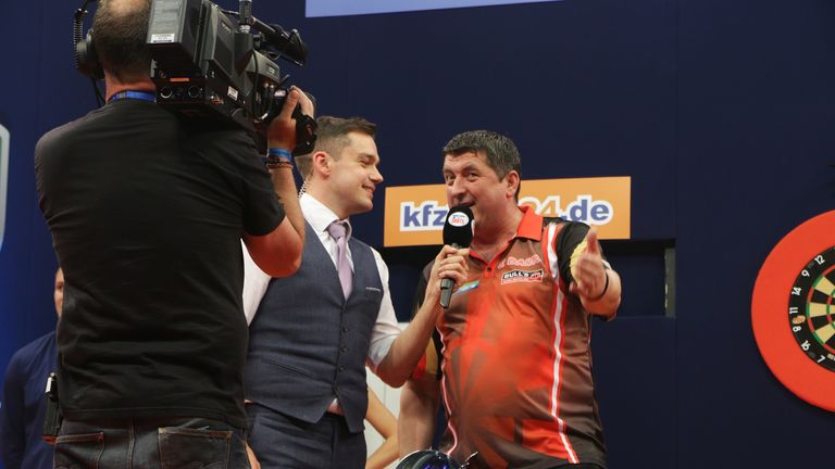 It was only the second televised win of Mensur Suljovic's career (Credit: PDC)