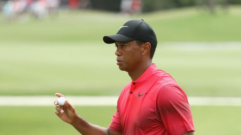 Tiger Woods shared second place until a poor finish to his final round