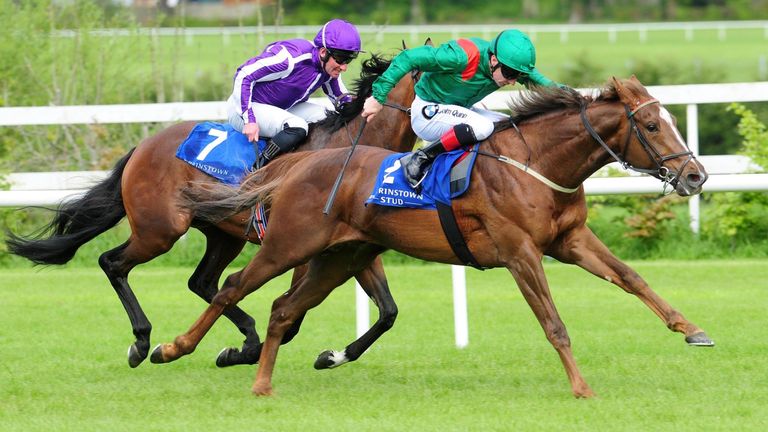 Hazapour wins the Derrinstown Stud Trial at Leopardstown