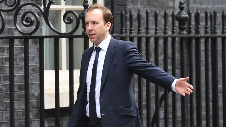 Culture Secretary Matt Hancock - confirmed change