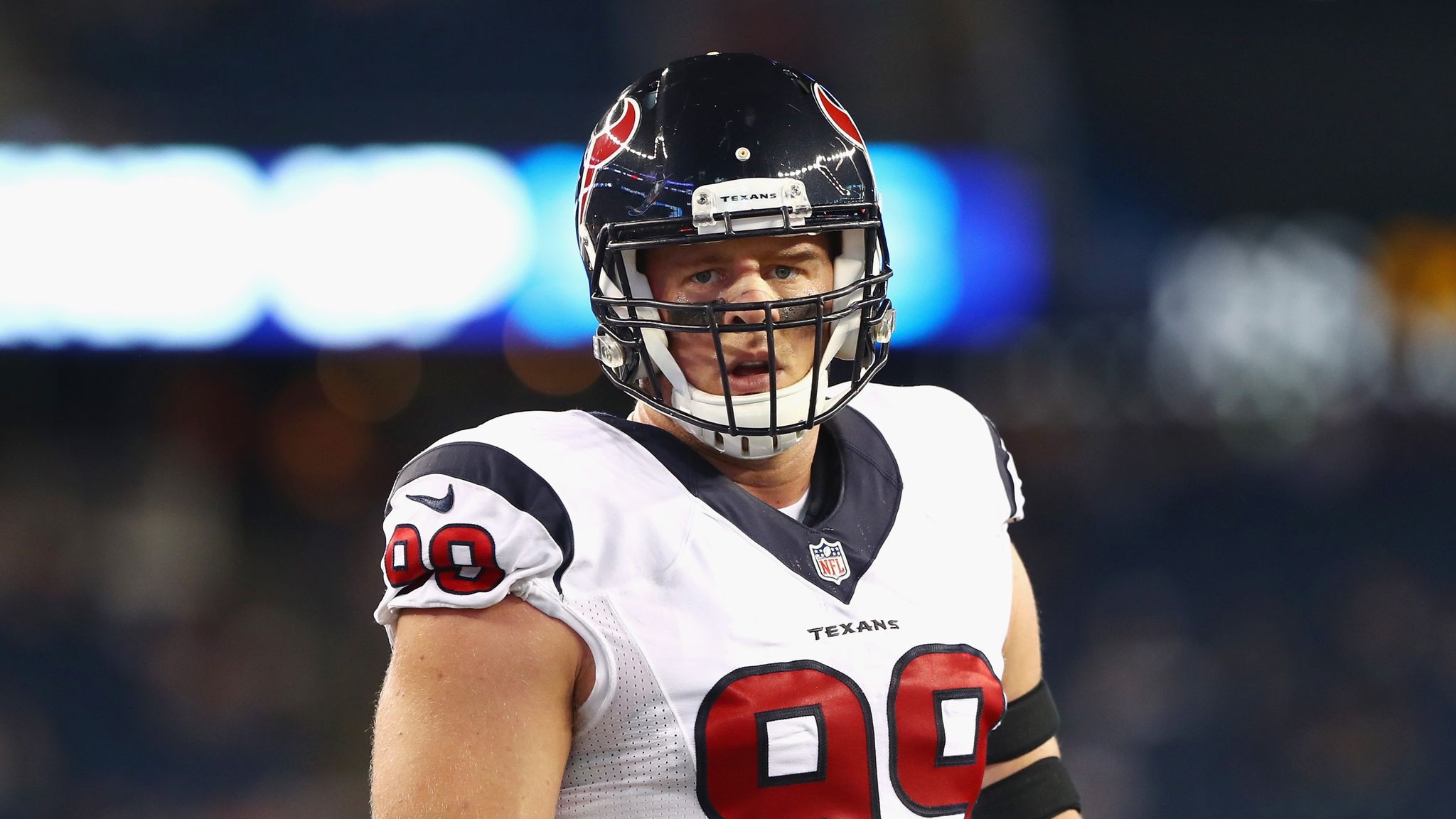 Houston Texans defensive end J.J. Watt (99) before an NFL football game  against the Oakland Raiders Sunday, Oct. 27, 2019, in Houston. (AP  Photo/Michael Wyke Stock Photo - Alamy