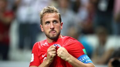 Harry Kane celebrates scoring England's late winner