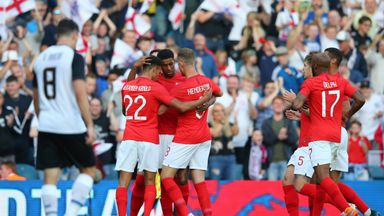 Marcus Rashford celebrates scoring against Costa Rica