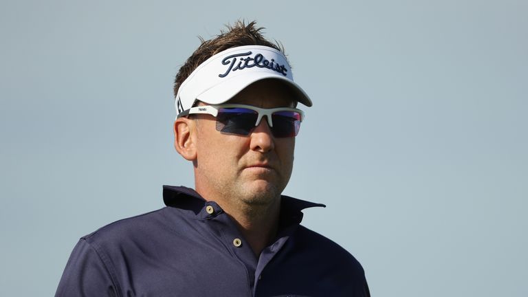 Ian Poulter played a 'perfect' bunker shot at the 15th which rolled off the green