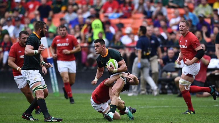 Jesse Kriel on the attack for the Springboks