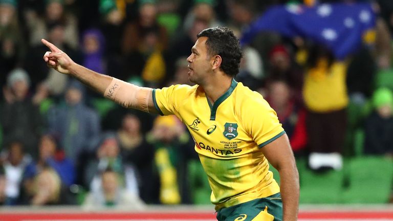 Kurtley Beale wears the No 10 jersey for the Wallabies on Saturday