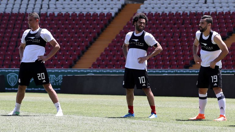 Mohamed Salah took part in training with Egypt