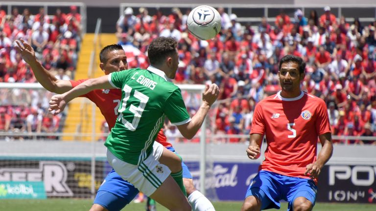 Corry Evans in action for Northern Ireland against Costa Rica
