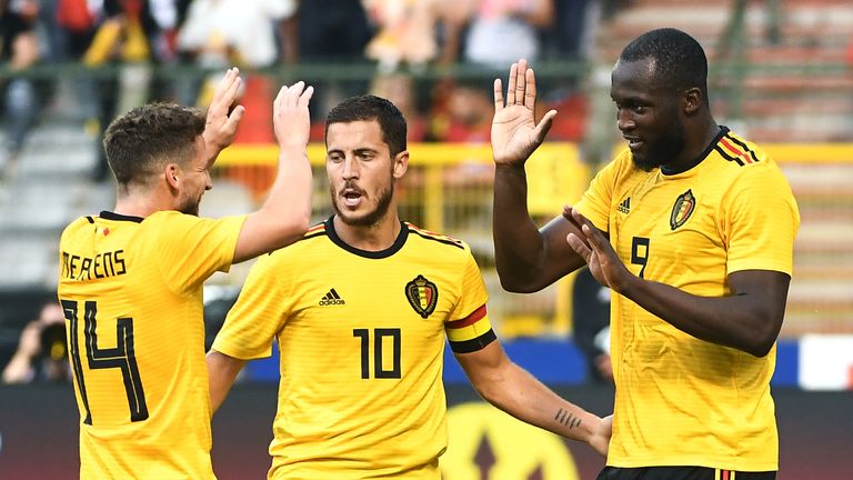 Romelu Lukaku scored twice in Belgium's 4-1 victory