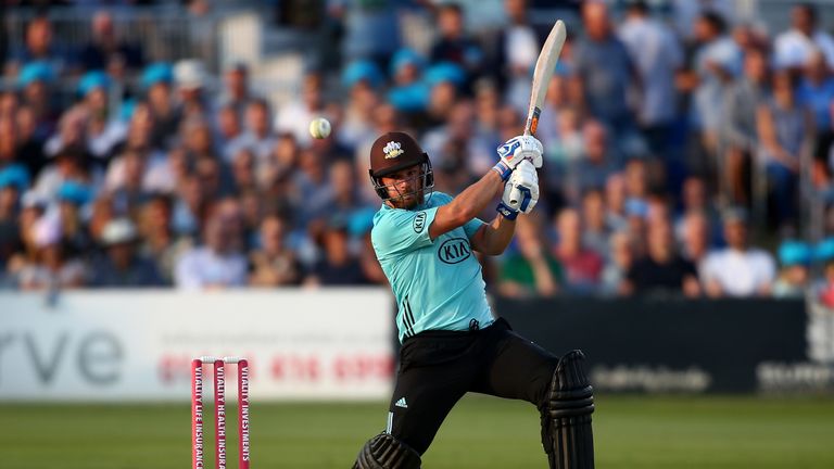 Aaron Finch starred as Surrey inflicted a first Vitality Blast defeat on Sussex