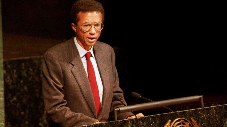 Three-time Grand Slam tennis champion Arthur Ashe revealed in April 1992 that he had contracted HIV through a blood transfusion. He died from AIDS in February 1993
