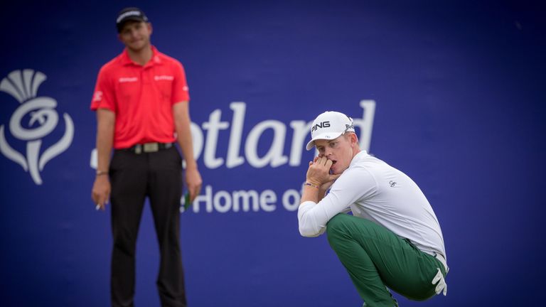Stone reacts after his putt for a 59 on the 18th came up just short