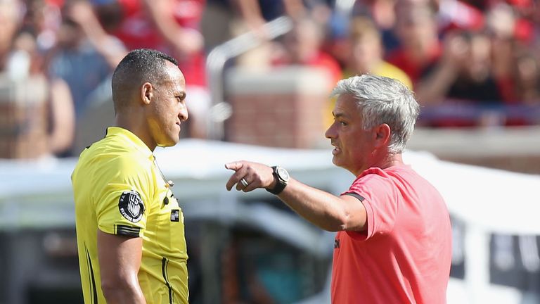 Mourinho was less than impressed with the refereeing in Michigan