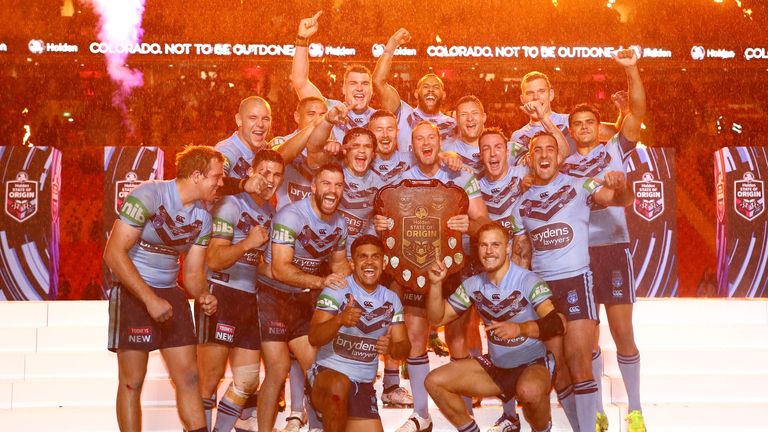 The Blues celebrate with the shield despite losing the final game