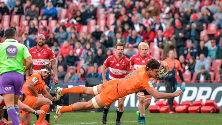 Pablo Matera goes over for a second-half try in Johannesburg
