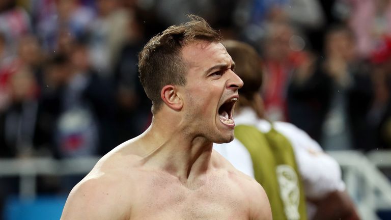 Xherdan Shaqiri scored the winner in Switzerland's World Cup win over Serbia