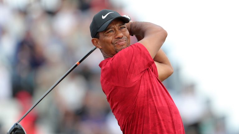 Tiger Woods briefly held the outright lead on Sunday