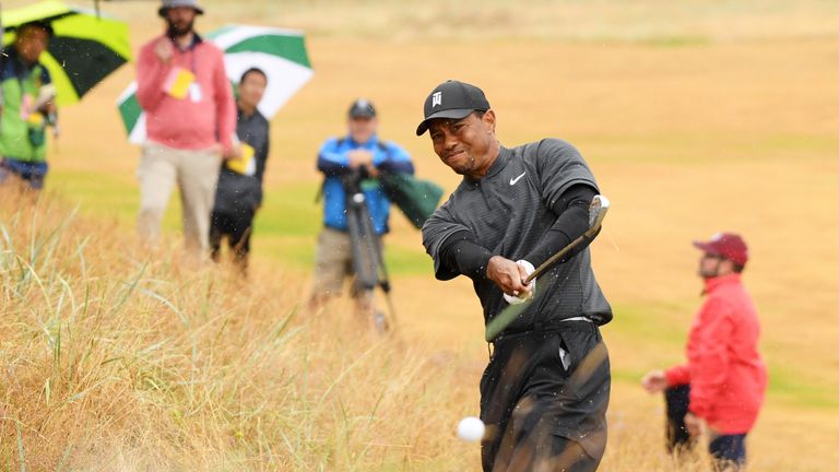 Tiger Woods remained at level par after recovering from a tough start