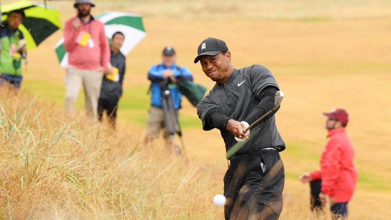 Tiger Woods had the fans ducking for cover at the second