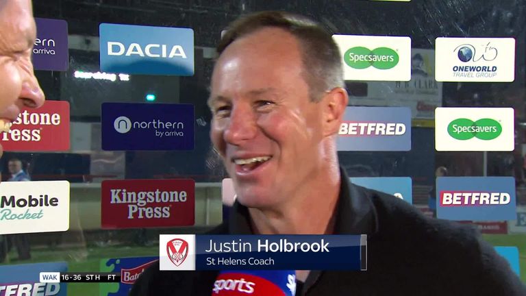 St Helens head coach Justin Holbrook chats to Sky Sports after his side's return to winning ways