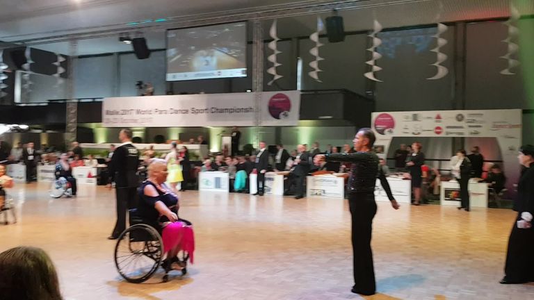 Gary Lyness and Paula Moulton compete at the World Para Dance Sport Championships in Malle, Belgium, in October 2017. Video courtesy of strictlywheels.co.uk