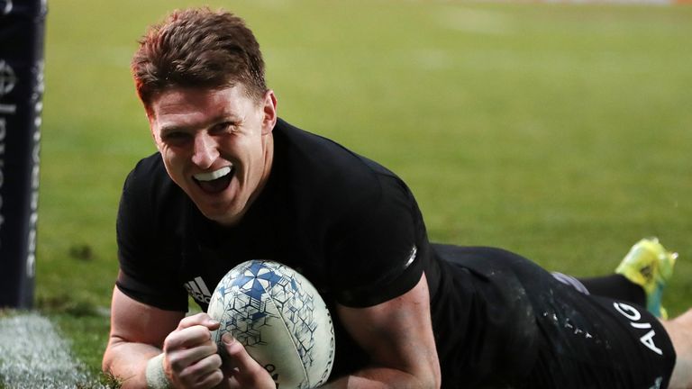 Beauden Barrett has scored five tries in this year's Rugby Championship