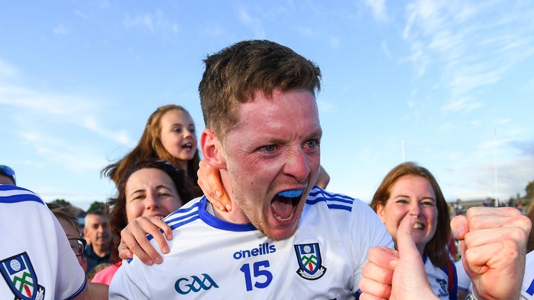 Conor McManus celebrates Monaghan's 0-16 to 0-08 victory over Galway