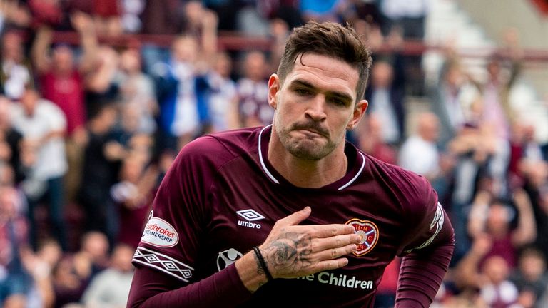 Lafferty scored 13 goals in 37 games for Hearts