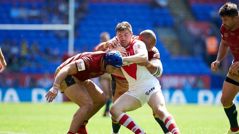 St Helens' Mark Percival notched a brace of tries after half-time, but Saints were thoroughly outplayed 