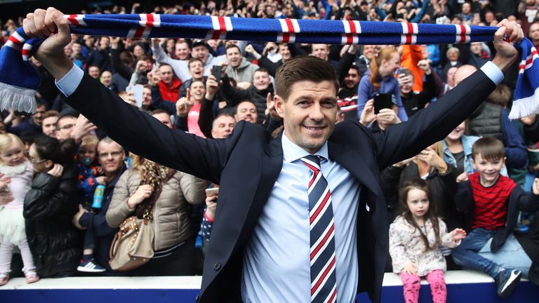 Steven Gerrard is unveiled as the new manager of Rangers