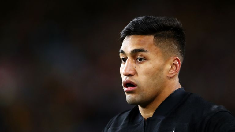 Wing Rieko Ioane is one of a number of players who can't make it into the New Zealand 23 at the moment